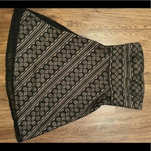 LOFT Elegant Black Lace Strapless Dress